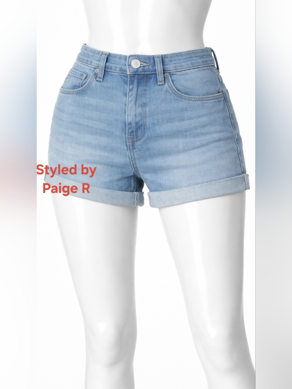 NWT BLANK NYC High Rise Stretch Denim Mom Jean Shorts Rolled Hem Medium Wash 29